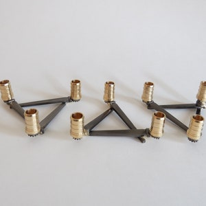 Menorah Handmade Chanukiah Hanukkah Chanukah made of steel and brass image 2