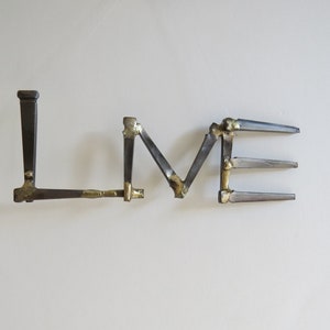 LIVE  handmade of steel nails and brass - wall decor wall art