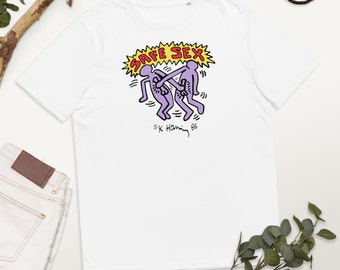 Camiseta unisex vintage Safe Sex, algodón orgánico