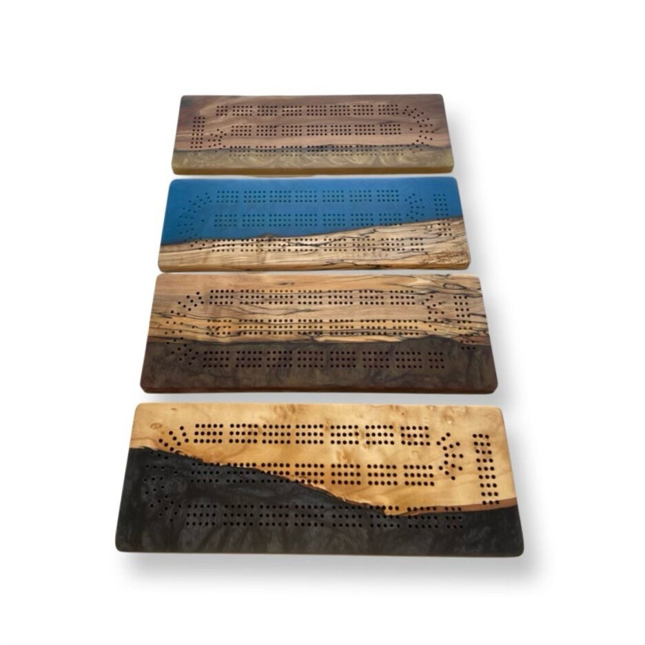 Hand Crafted Epoxy Resin Cribbage Boards - Etsy Canada