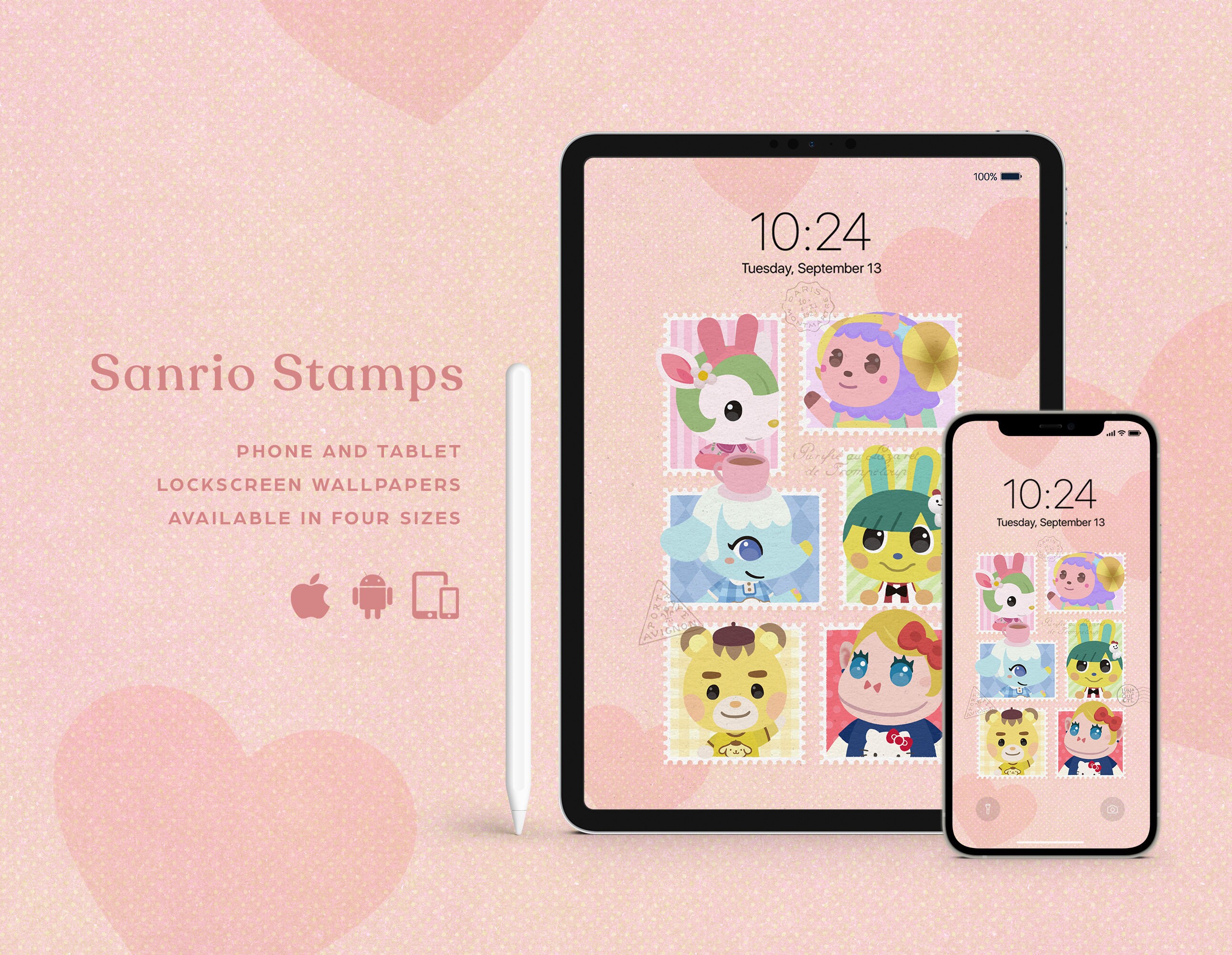 Animal Crossing Stamps Lock screen wallpaper for multi Etsy