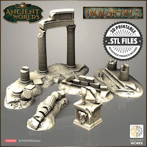 Greek Ruins scatter wargaming terrain - STL Files for 3D Printing