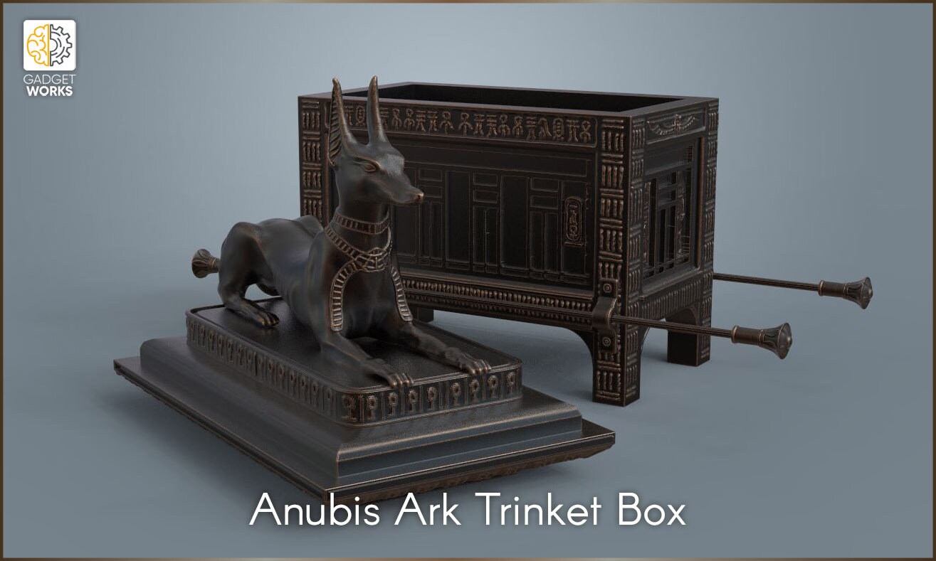 Egyptian Anubis Themed Trinket Box With Dog Statue. 3D Printable STL ...