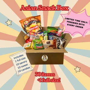 We&#39;re Back! 30 Piece Asian Snack Mystery Box Variety Pack Authentic Japanese Korean Chinese Treats  Candy Chips Cookies Gift Surprise