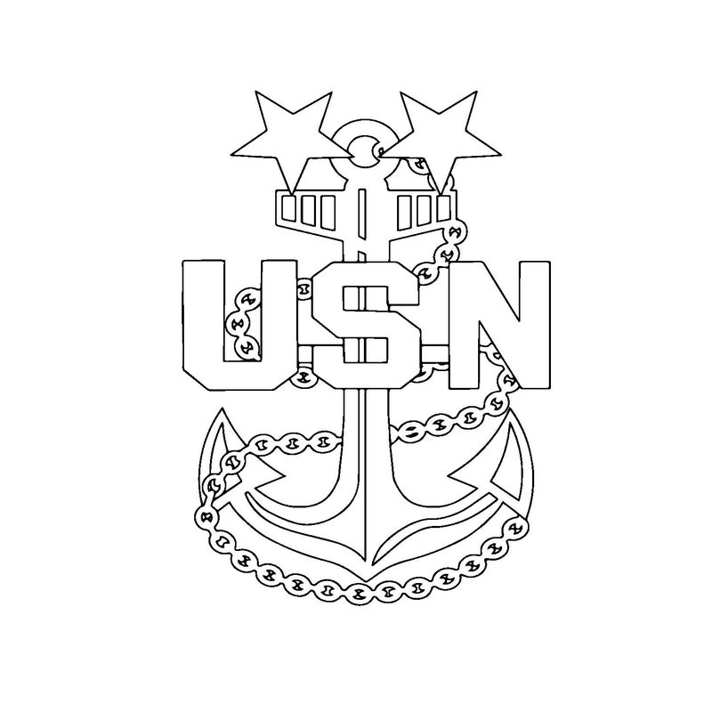 US Navy Chief Anchor - 4 Inch Military Emblem With Pin Back For Display And Decoration
