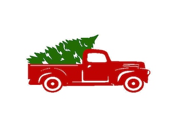 Red Truck With Christmas Tree - PNG File, Instant Download - Etsy