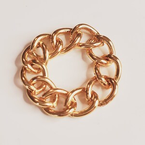 Chunky Curb Chain Ring, Gold Chain Ring, Minimalist Ring, Stacking Ring ...
