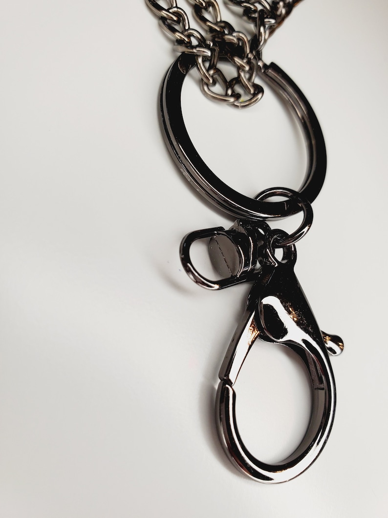 Gunmetal Curb Chain Lanyard Chain ID Badge Holder ID Holder Etsy