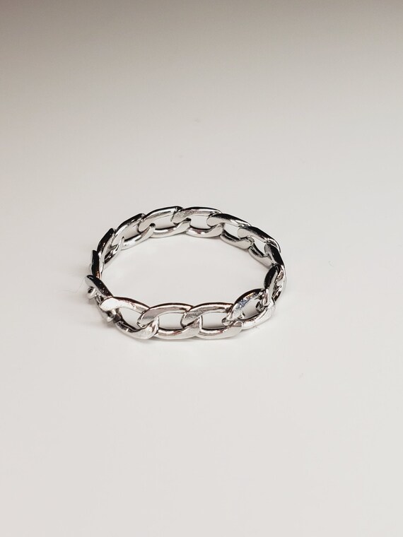 Stainless Steel Chain Ring Chain Link Ring Minimalist Silver Etsy