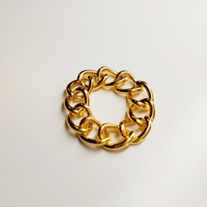 Chunky Curb Chain Ring, Gold Chain Ring, Minimalist Ring, Stacking Ring ...
