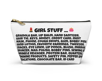 Personalized Accessory Pouch Girl stuff, Customized Handmade Makeup Zipper Bag, Travel Airplane Zipper Case