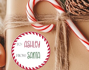 Personalized Christmas Gift Stickers, Custom Name Tag Labels