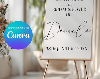 Plantilla Despedida, Editable en Canva, Letrero de Despedida de Soltera, Descarga Digital Instantánea, Elegante Decoracion, Bridal Shower