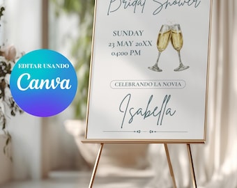 Plantilla Despedida, Editable en Canva, Letrero de Despedida de Soltera, Descarga Digital Instantánea, Elegante Decoracion, Bridal Shower