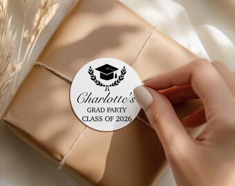 PRINTED & SHIPPED Personalized Graduation Party Stickers, Graduation, Custom Name