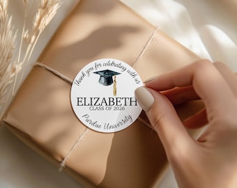 PRINTED & SHIPPED Personalized Graduation Party Stickers, Graduation, Custom Name