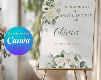 Plantilla Despedida, Editable en Canva, Letrero de Despedida de Soltera, Descarga Digital Instantánea, Elegante Decoracion, Bridal Shower