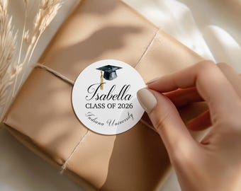 PRINTED & SHIPPED Personalized Graduation Party Stickers, Graduation, Custom Name