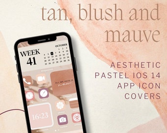 tan, blush and mauve - iOS 14 App Icon Pack - ästhetischer iPhone Bildschirm