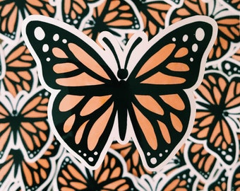 Orange Schmetterling - Vinyl-Aufkleber