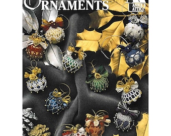 SALE! Thread Crochet Christmas Ornaments Patterns, Christmas ball ornament cover pattern, Vintage Crafts Book, Itsy Bitsy Ornaments