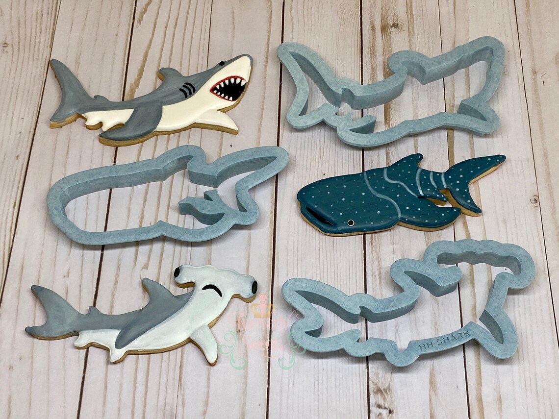 Shark Cookie Cutter/Fondant Cutter Set Etsy