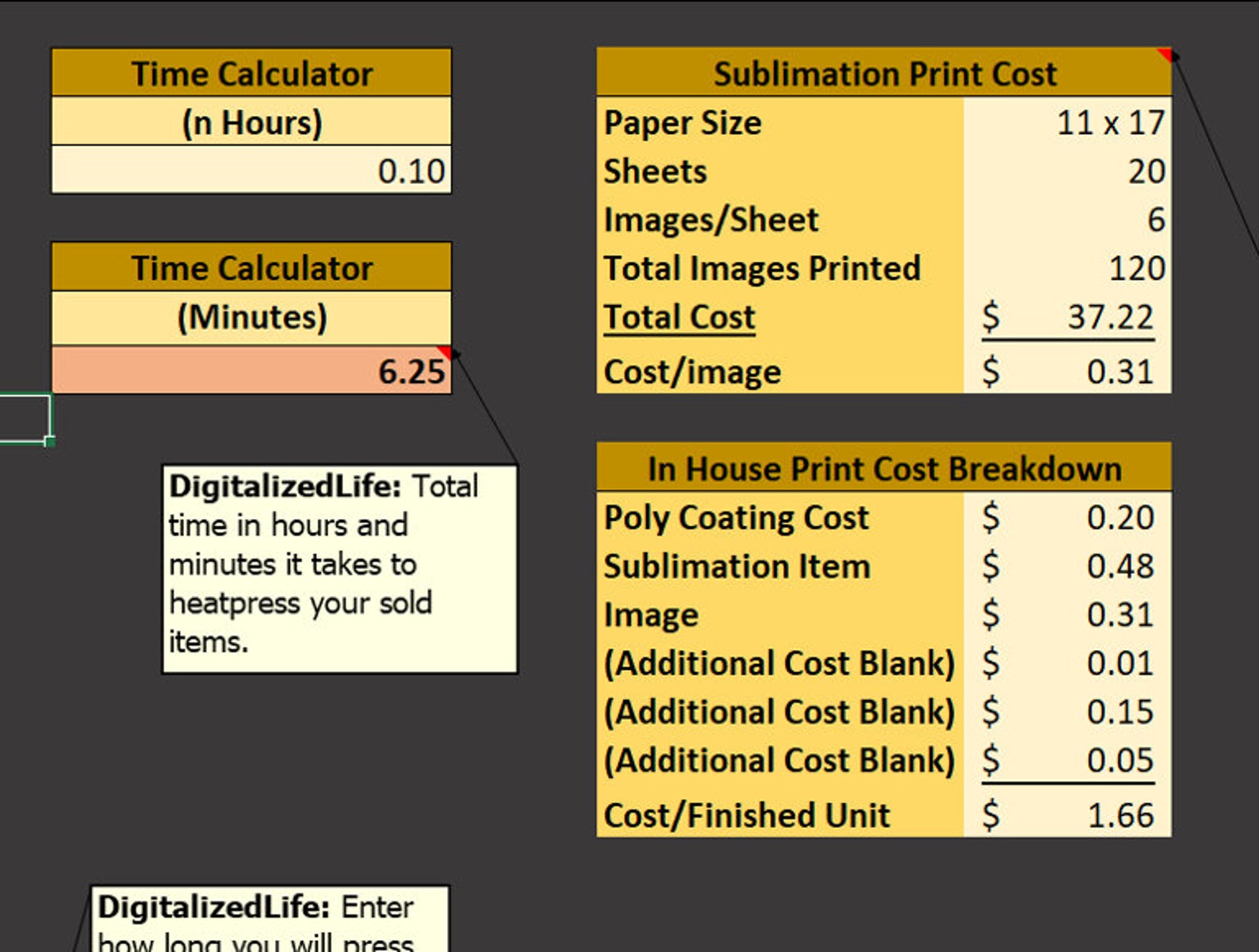 Sublimation Printing Calculator, Sublimation Business, Sublimation