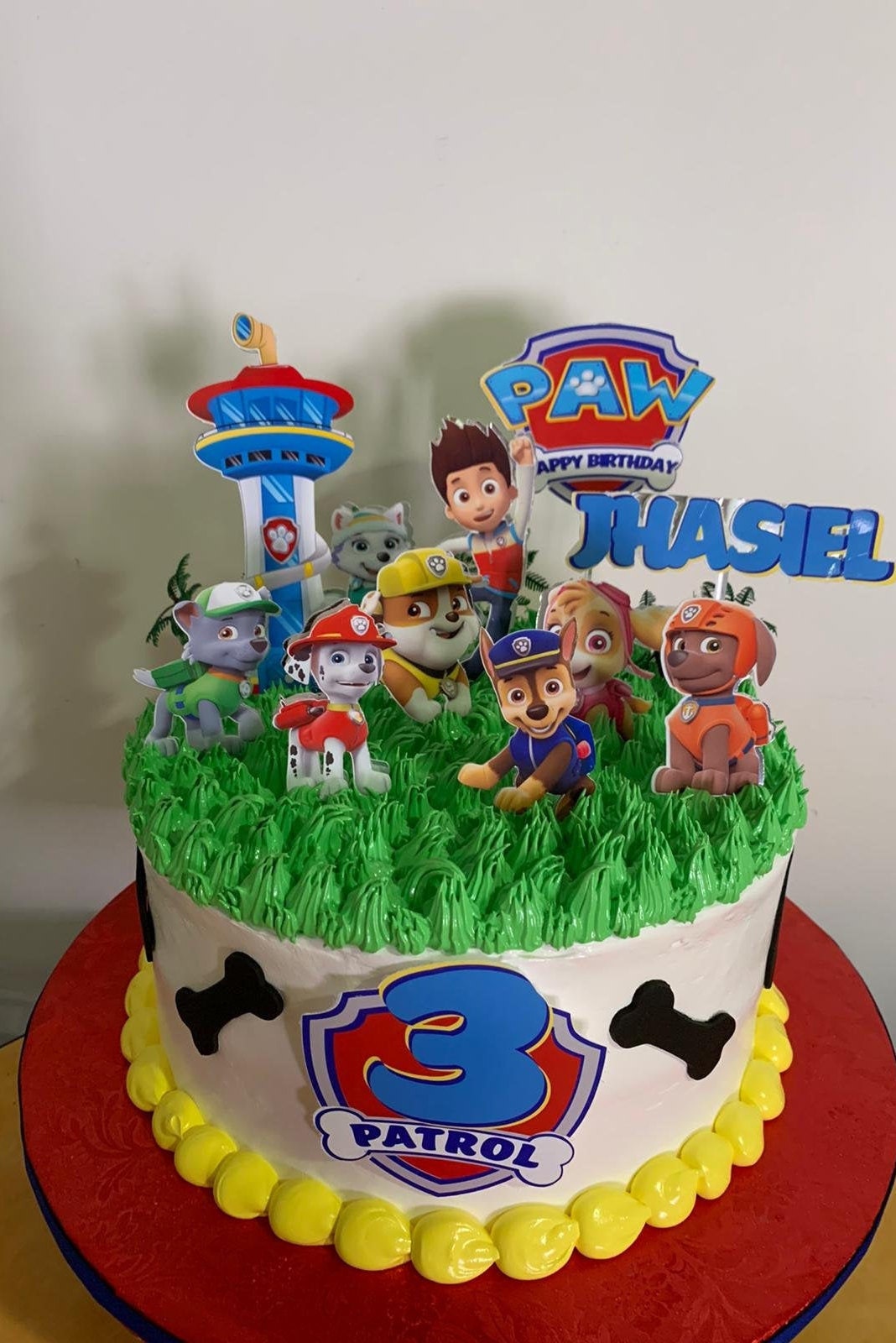 Paw Patrol Logo Shield Bone Pawprint Edible Cake Topper Image