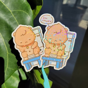Holo &quot;I&#39;m Pooped&quot; Silly Waterproof Sticker