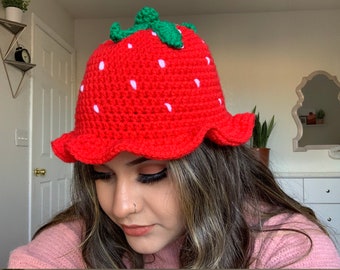 strawberry bucket hat