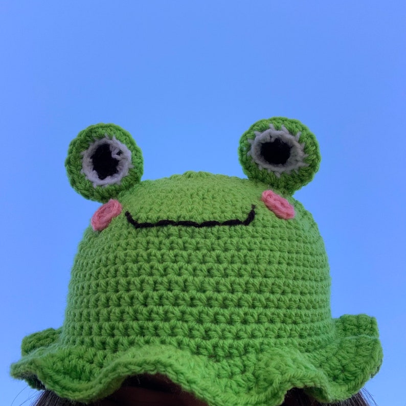 Frog Crochet Bucket Hat Handmade