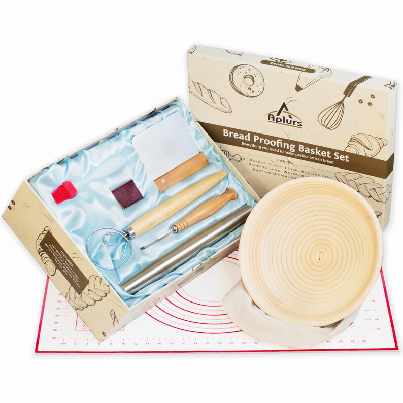 Aplurs Complete Bread Making Kit Proofing Basket Etsy