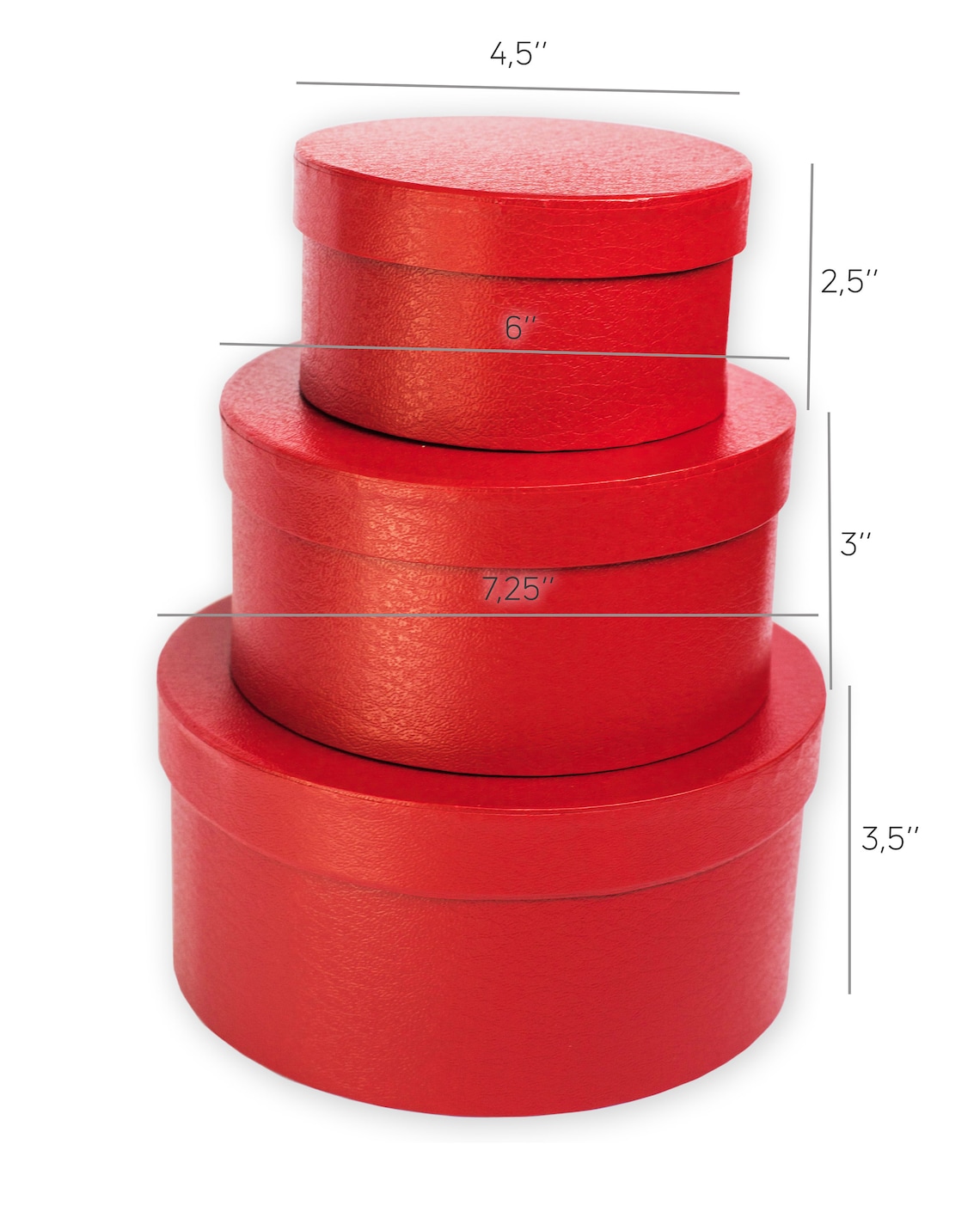 Set of 3 Round Nested Cardboard Gift Boxes With Lids Etsy