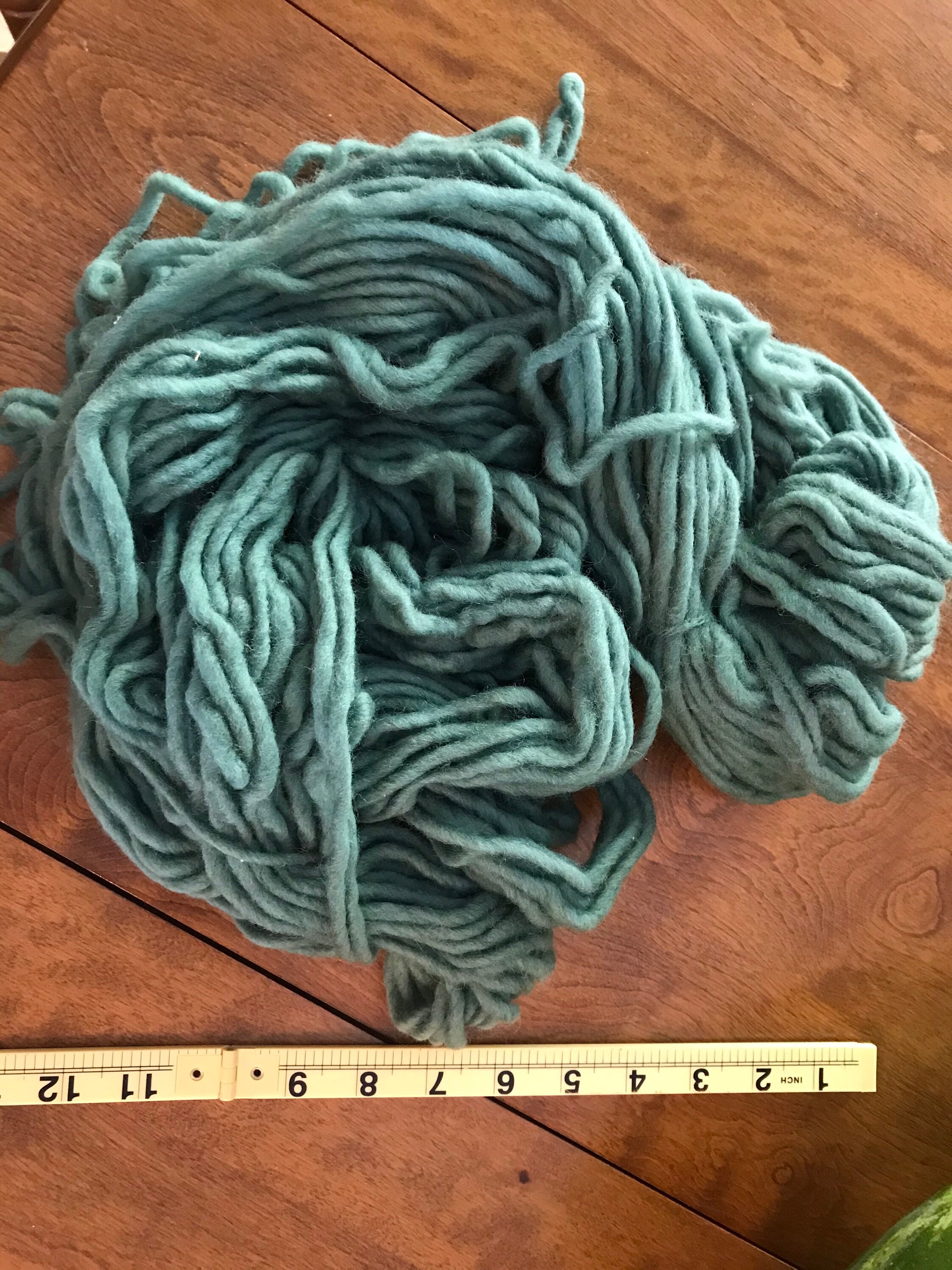 Vintage Chunky Green Wool Yarn Etsy