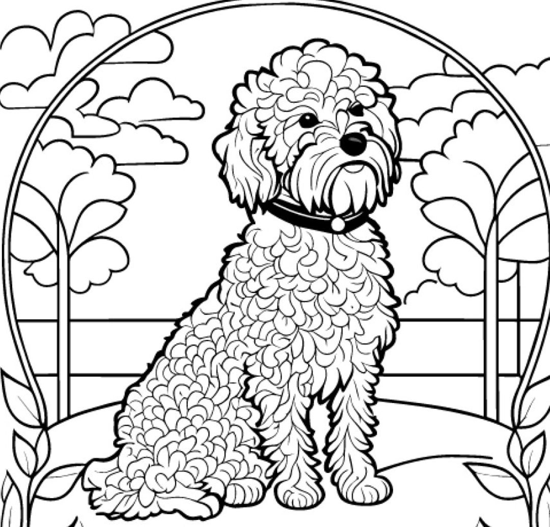 Goldendoodle Coloring Pages - Etsy