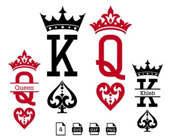 Cards Silhouette svg dxf eps png jpg Ace King SVG Cards Vector Cards Cut File Cards SVG King of Hearts svg Cards Clipart Cards Cricut