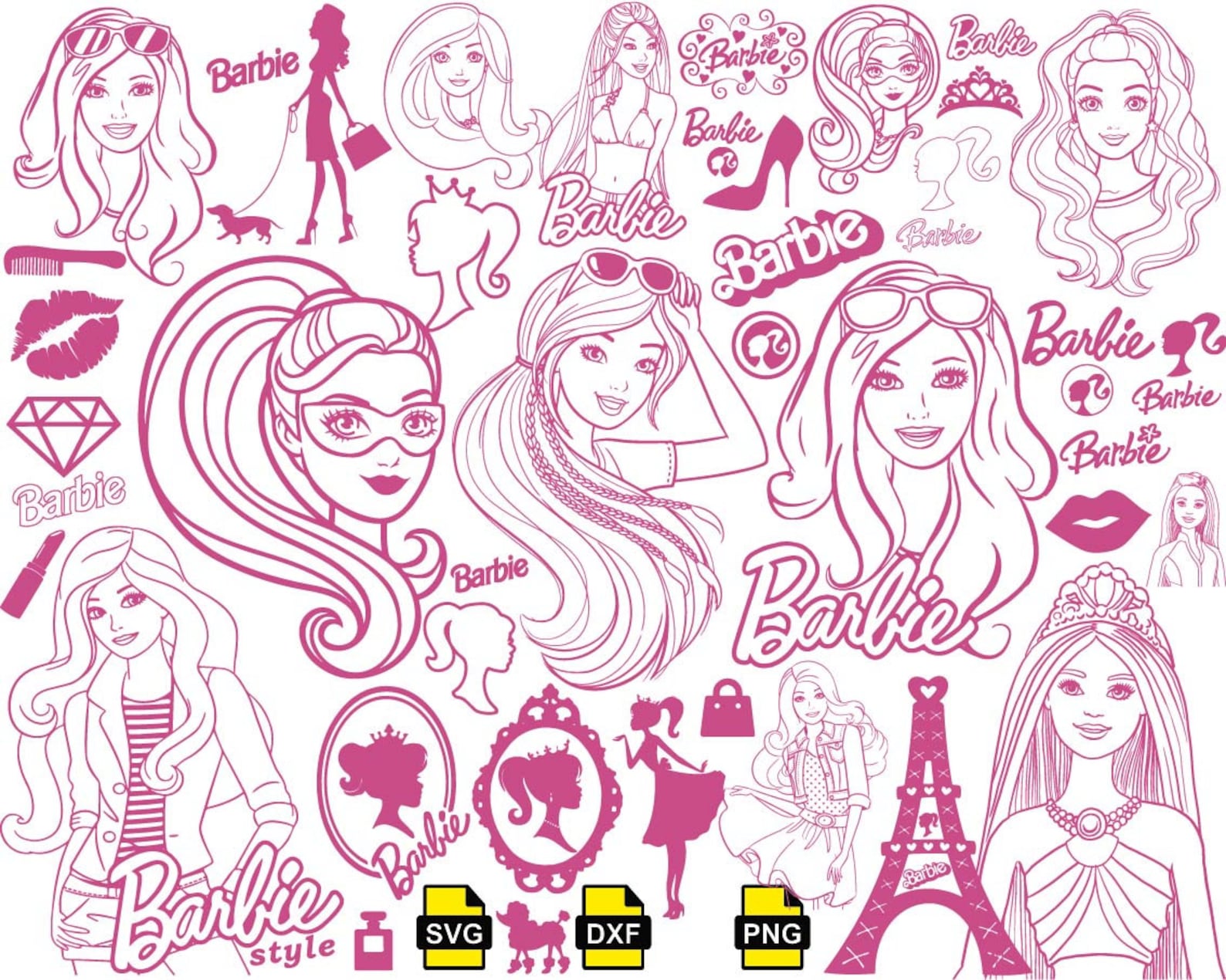 Barbie Svg Barbie Outline Svg Barbie Png Barbie Logo Svg Etsy