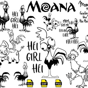 Hei Hei Svg Hei Hei Outline Svg Moana Svg Moana Birthday - Etsy