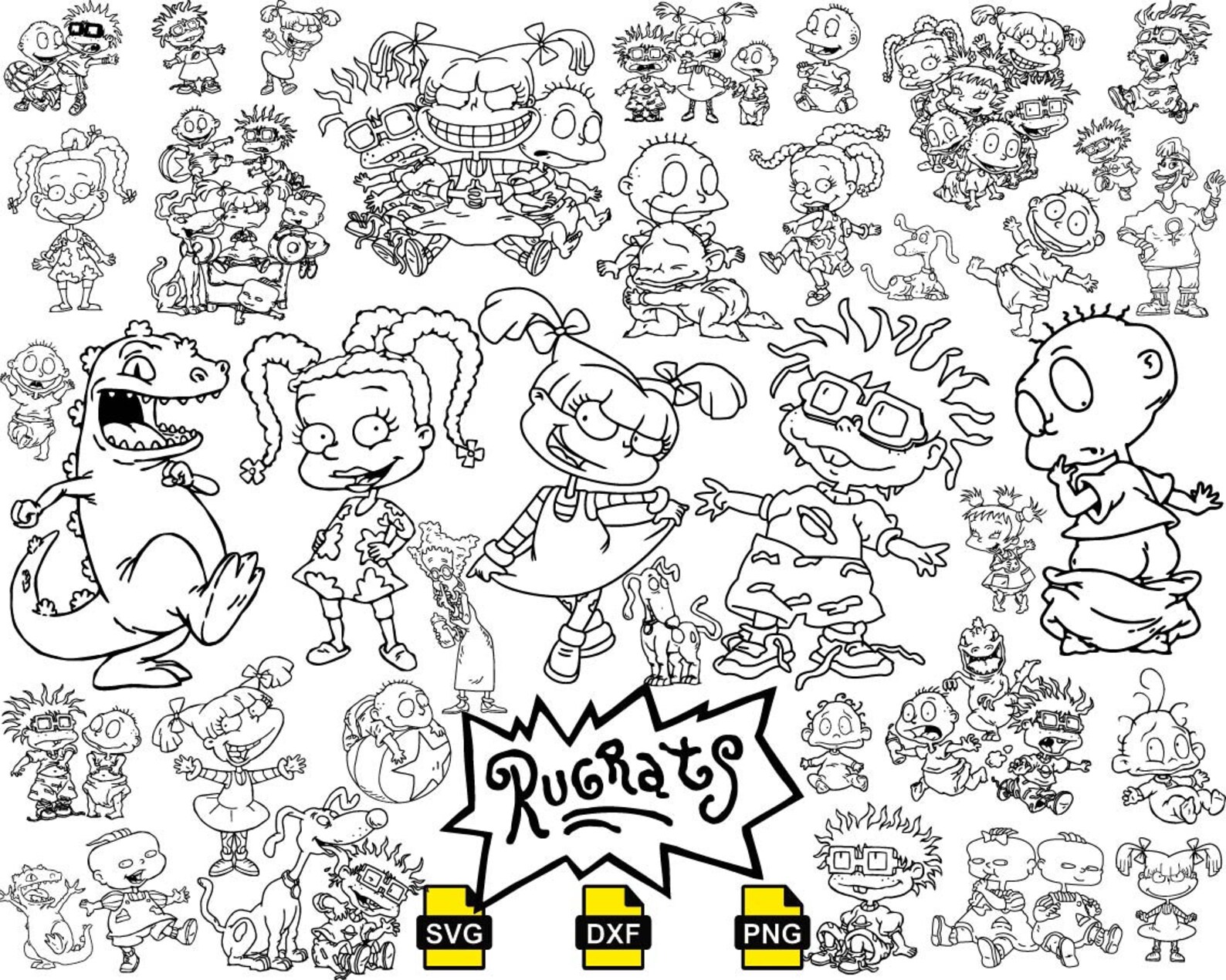 Download Rugrats svg Rugrats outline svg Tommy Chuckie Finster | Etsy