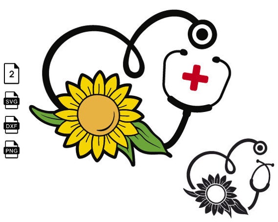 Download Sunflower nurse SVG Nurse svg stethoscope svg sunflower | Etsy