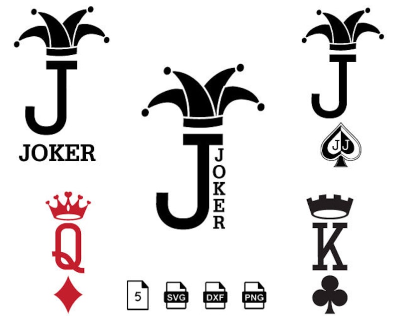 Card Joker svg Poker Playing Card Joker svg Clown Casino Etsy