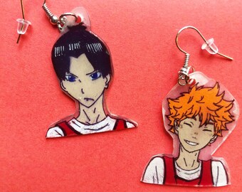 Yu Nishinoya Haikyuu Flower Boy Earrings Etsy