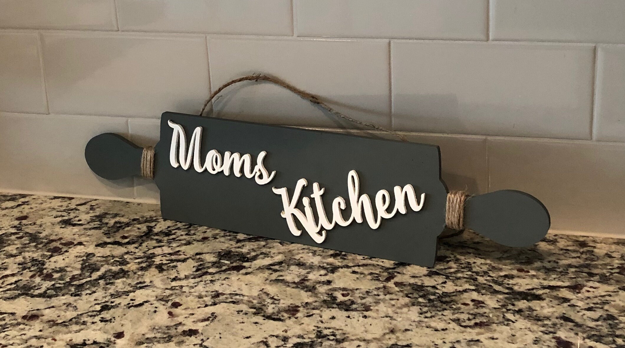 Hanging Rolling Pin Wood Rolling Pin Sign Wood Kitchen Sign Etsy
