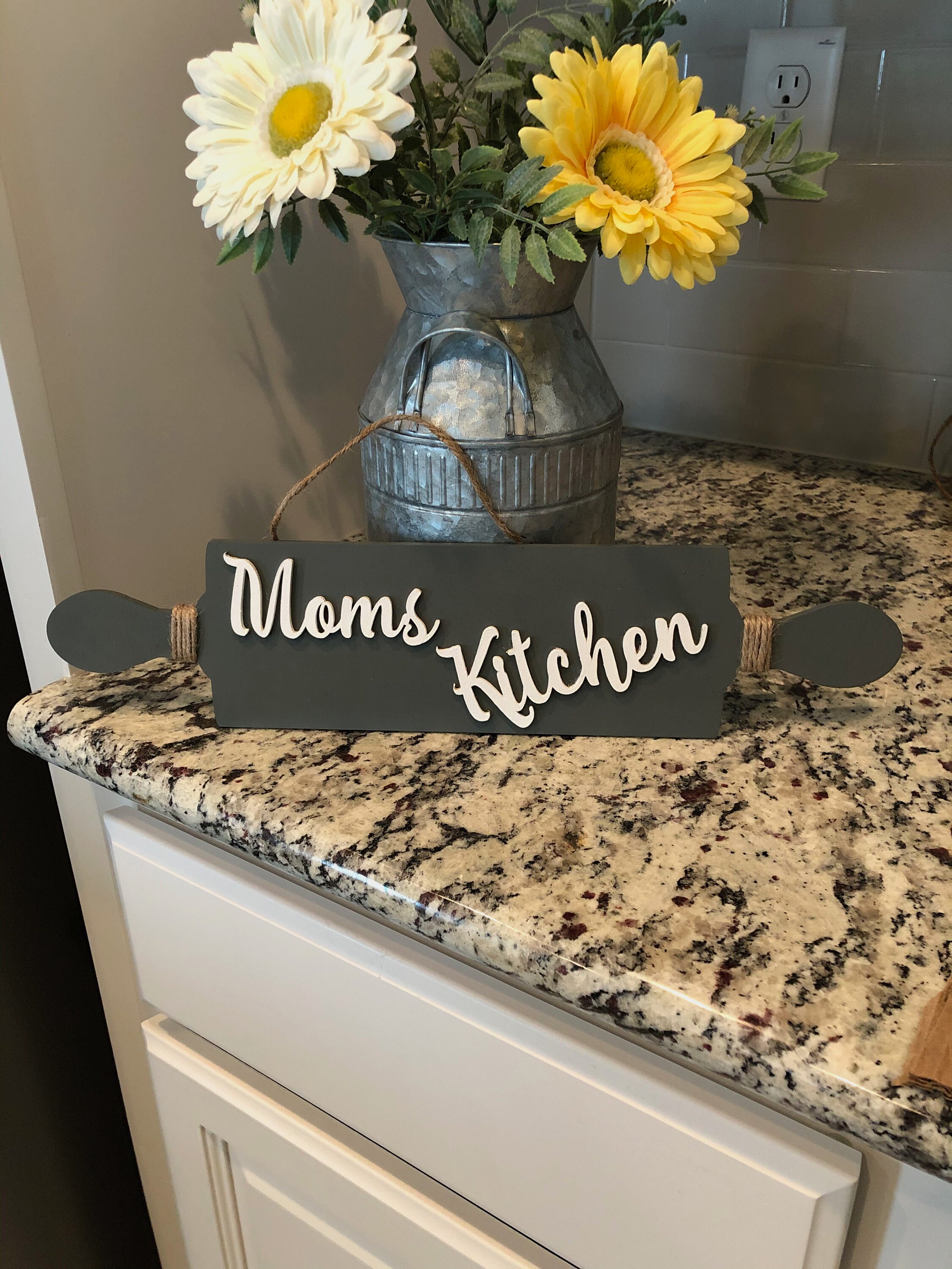 Hanging Rolling Pin Wood Rolling Pin Sign Wood Kitchen Sign Etsy