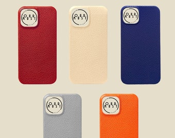 iPhone 13/ 13 mini/ 13 Pro/ Pro max case, Genuine pebble leather, iPhone case, Pebble leather case, minimised case.