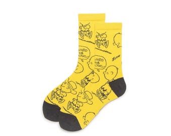 Yellow Snoopy Socks, Cartoon Socks, Unisex, Cozy Socks, Cotton Socks, Funky Colorful, Gift for Him or Her