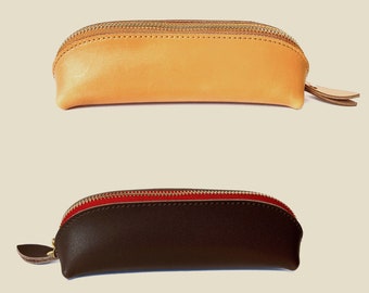 Leather Pencil Case, Stationery Organiser, Zipper Case, accessory case, makeup bag
