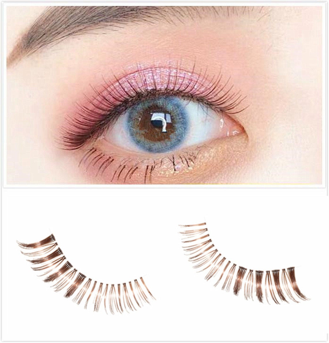 Dorisue Natural false eyelashes Brown Eyelashes 3D Light Color Etsy