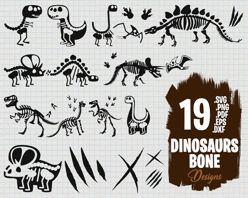Download Art Collectibles Clip Art Dinosaur Clipart Dinosaur Silhouette Dino Svg T Rex Cut File Dinosaur Bone Svg Dinosaur Svg 19 Dinosaur Bones Svg