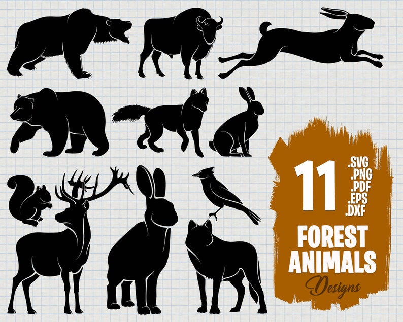 Bear Svg Woodland Animals 11 Forest Animals Svg Clipart Animals Clipart Squirrel Svg Animal Silhouette Svg Files For Cricut Clip Art Art Collectibles 330 Co Il